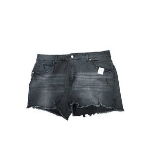 Time & Tru High Rise Black Distressed Jean Shorts, NWT Women's Plus 20